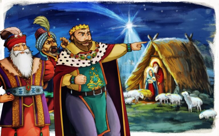 los reyes mayos se acercan al portal de Belén