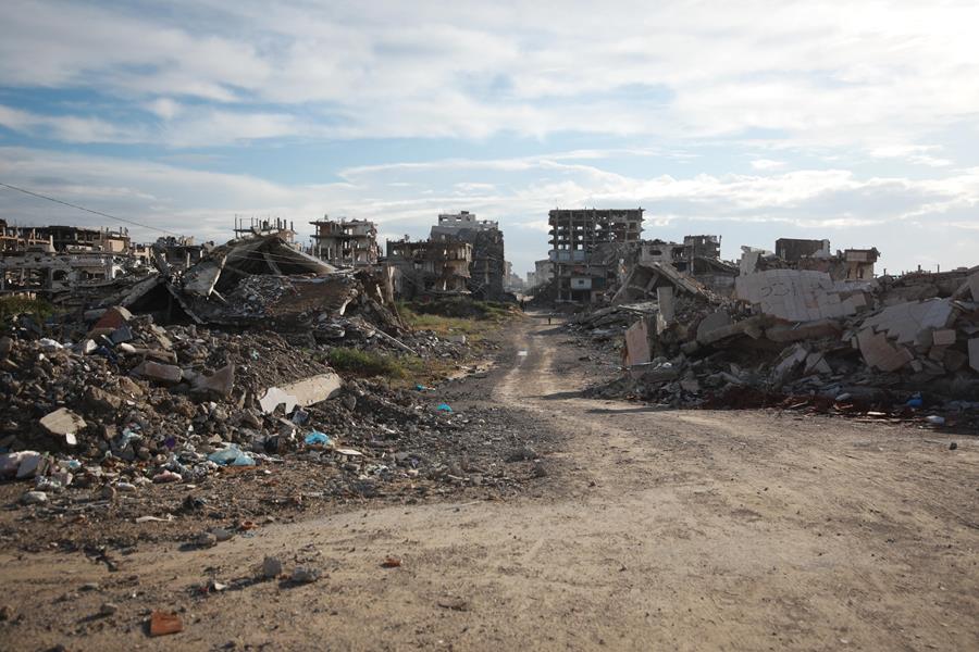 Edificios bombardeados y derruidos en la Franja de Gaza por la campaña de genocidio de Israel